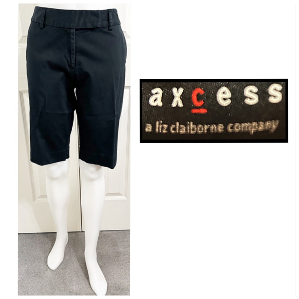 Axcess Stretch a Liz Claiborne Company, Black Bermuda Shorts, Size 12